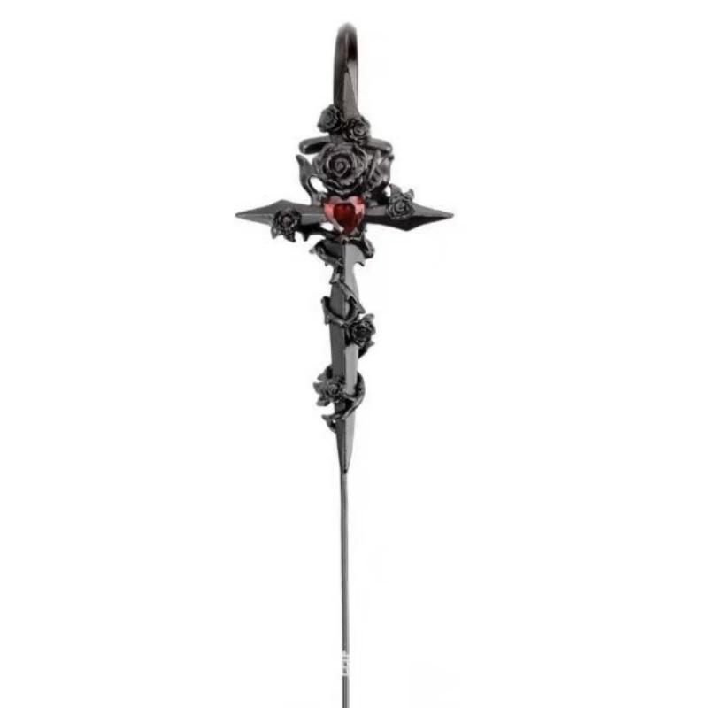 Thorn Rose Heart Piercing Earrings
