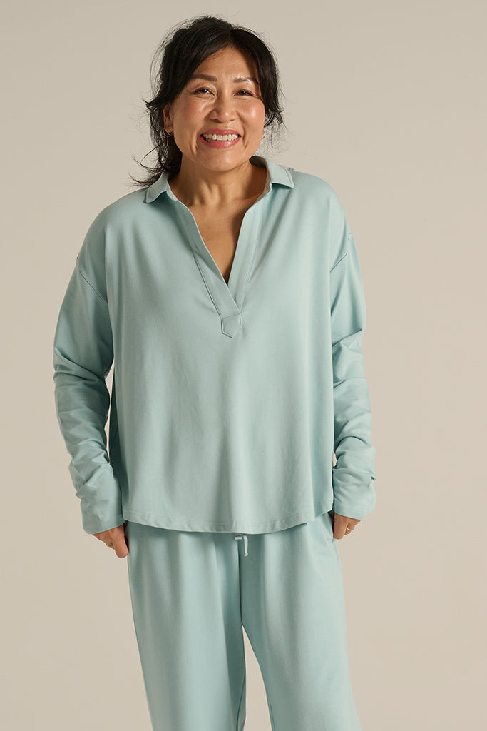 Women's long-sleeved pullover wide-leg pants suit