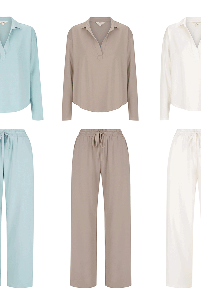 Women's long-sleeved pullover wide-leg pants suit