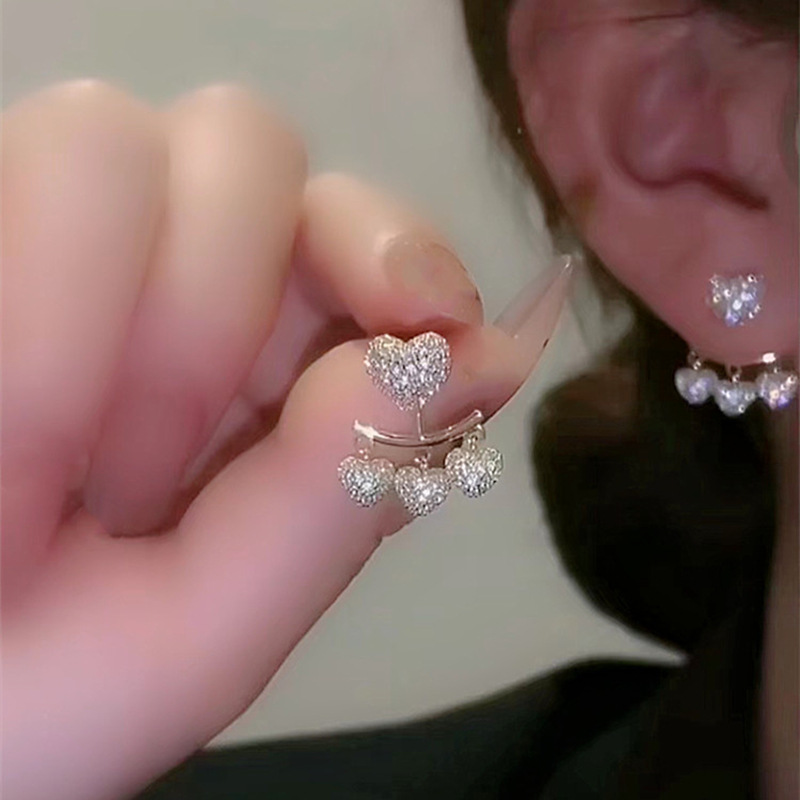 Full diamond heart earrings