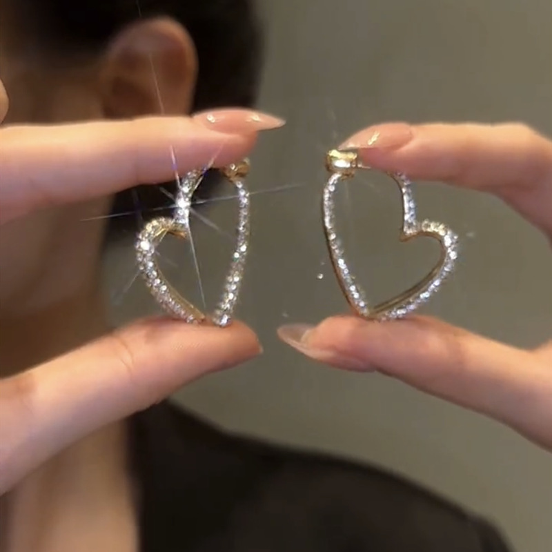 Full diamond heart earrings