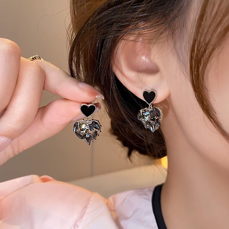 Star tassel earrings with diamonds