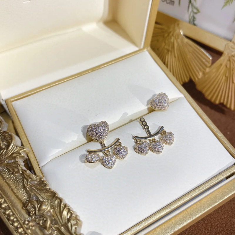 Full diamond heart earrings