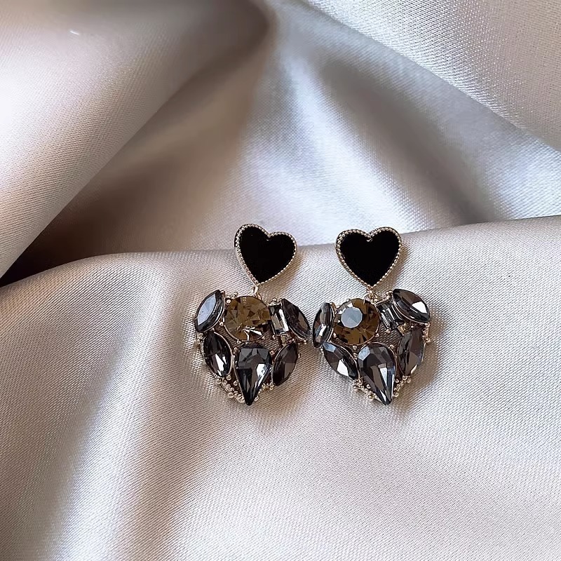 Star tassel earrings with diamonds