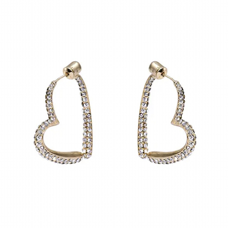 Full diamond heart earrings
