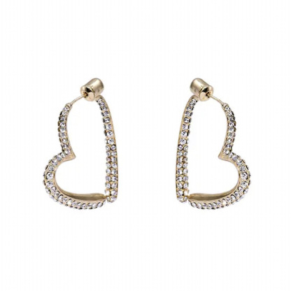 Full diamond heart earrings