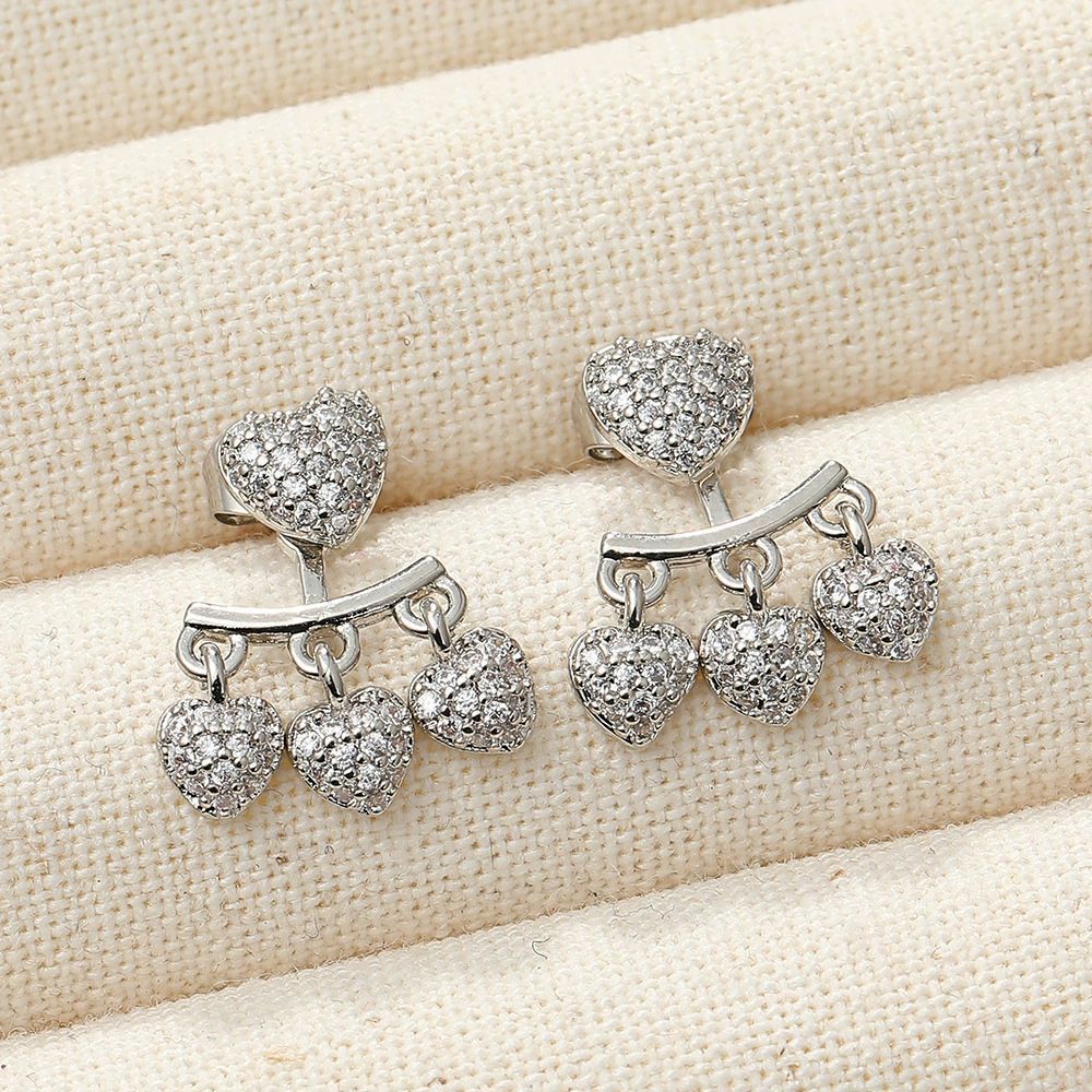 Full diamond heart earrings