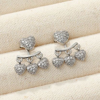 Full diamond heart earrings