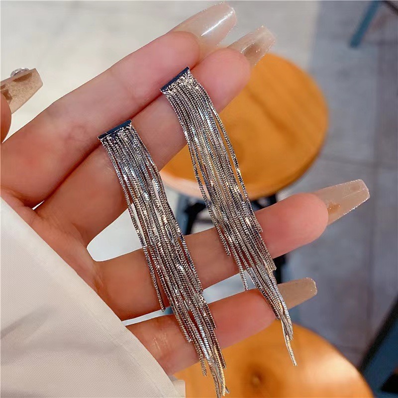 diamond tassel earrings