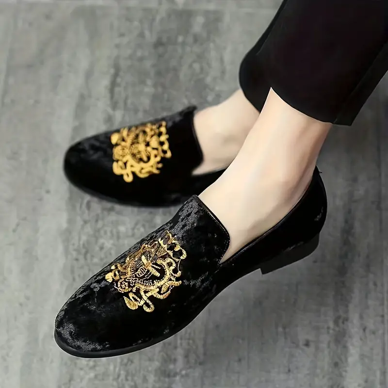 embroidered design loafer shoes men s comfy non slip slip details 2
