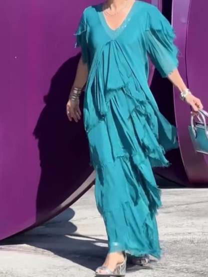 🔥Elegant V-neck Maxi Dress