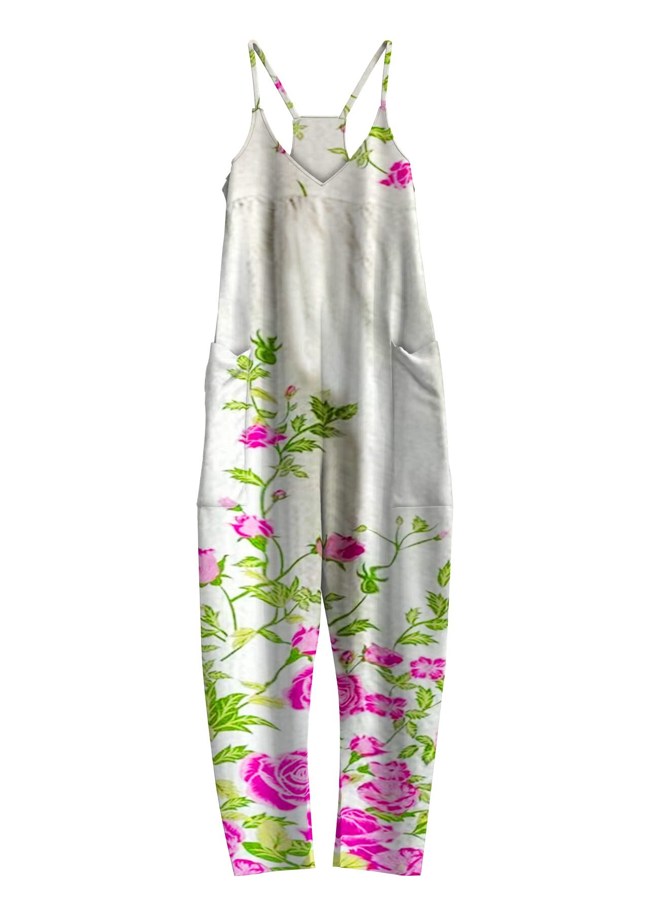Retro Floral Print Jumpsuit