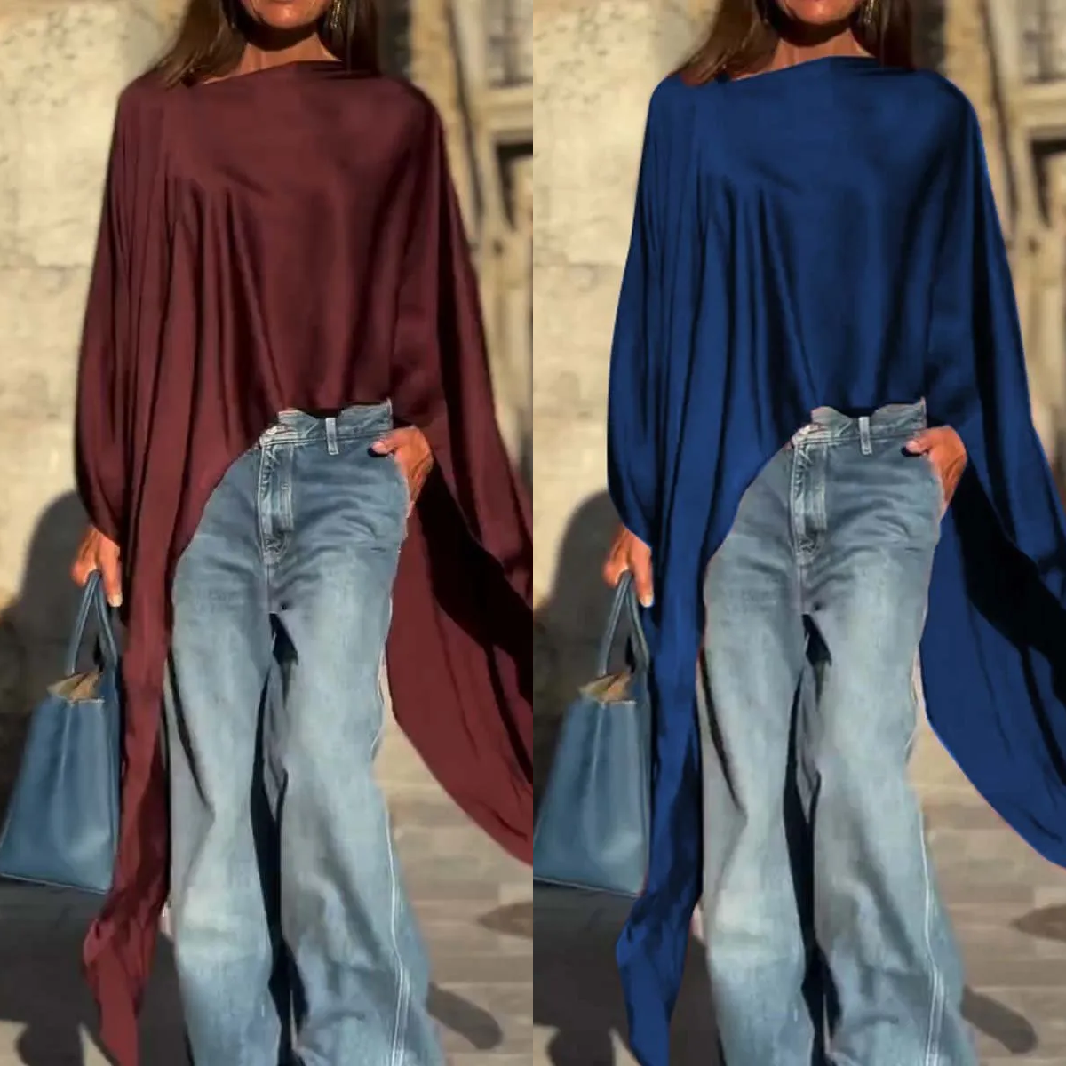 🔥Special Gift🔥Women's Irregular Hem Satin Top