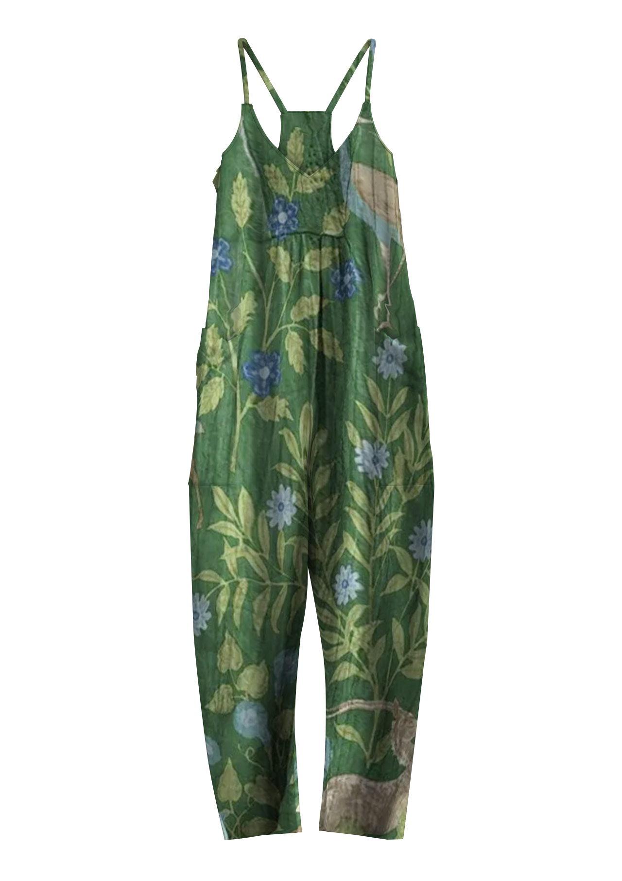 Retro Floral Print Jumpsuit