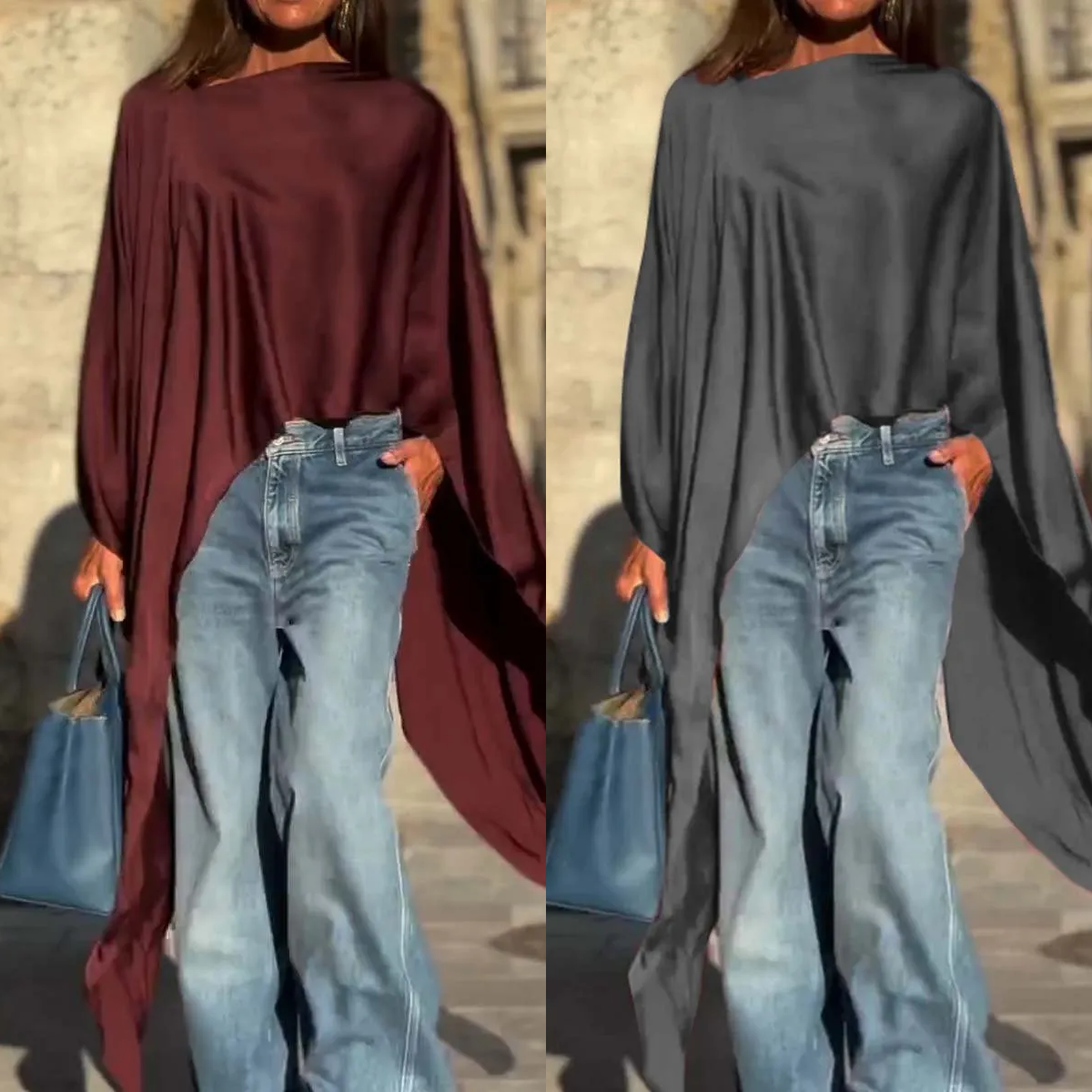 🔥Special Gift🔥Women's Irregular Hem Satin Top