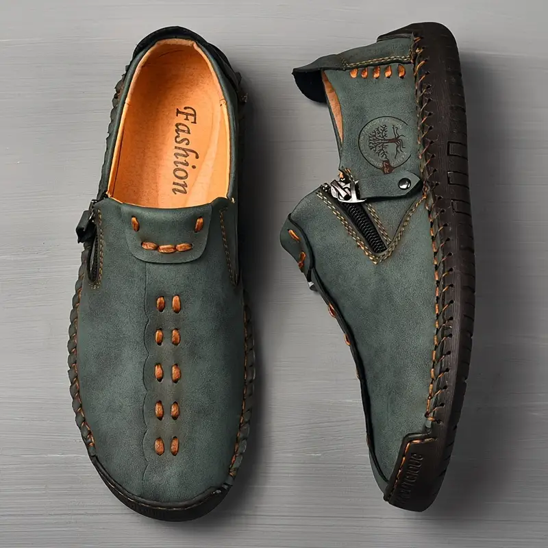 handmade loafer shoes men s vintage lightweight breathable details 16