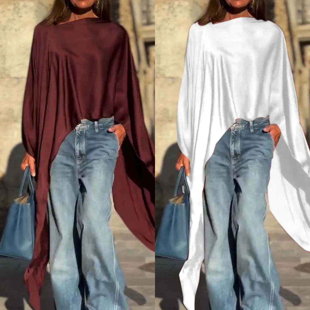 🔥Special Gift🔥Women's Irregular Hem Satin Top