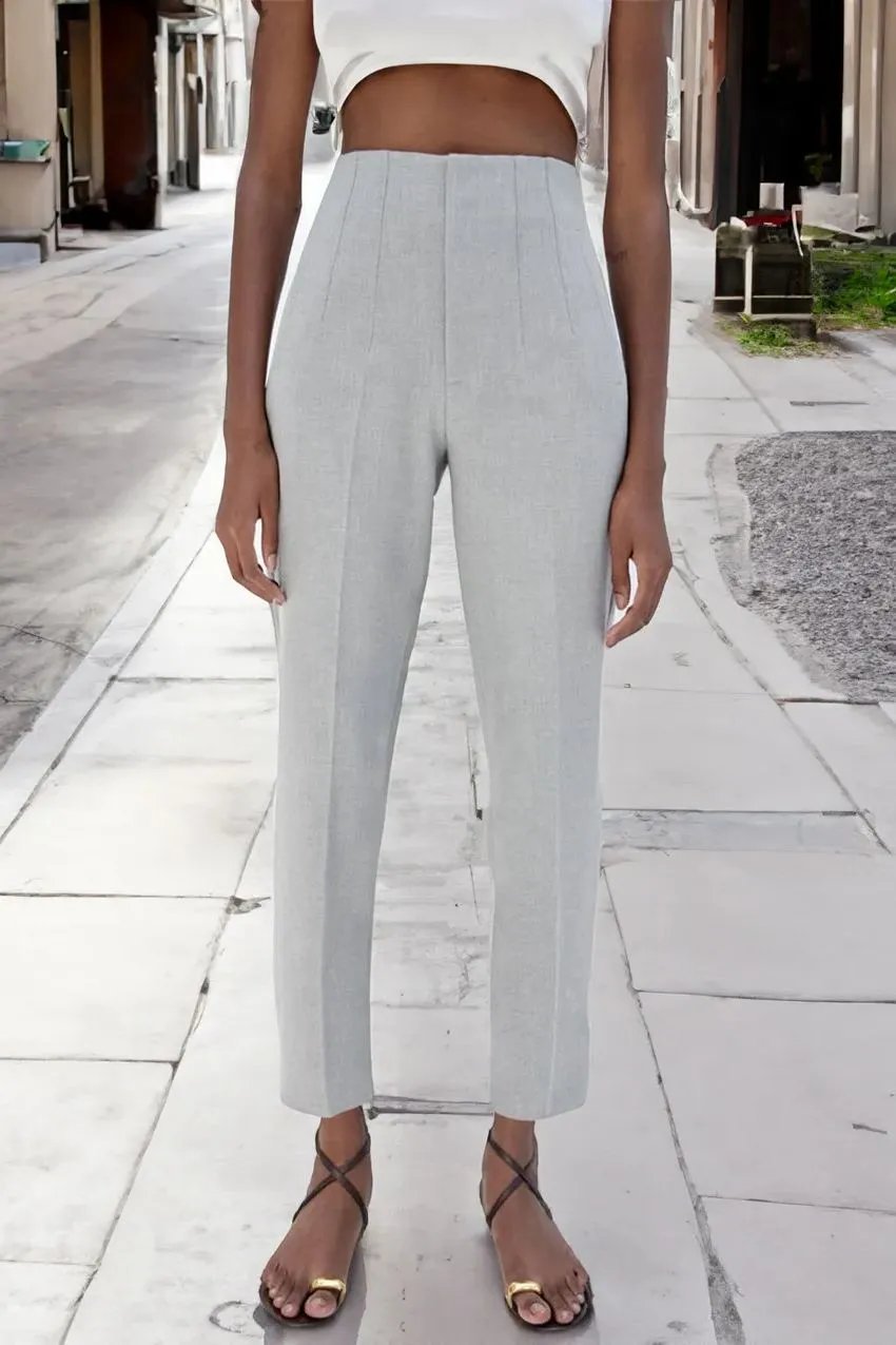 Tailored Pleat High Waist Pants