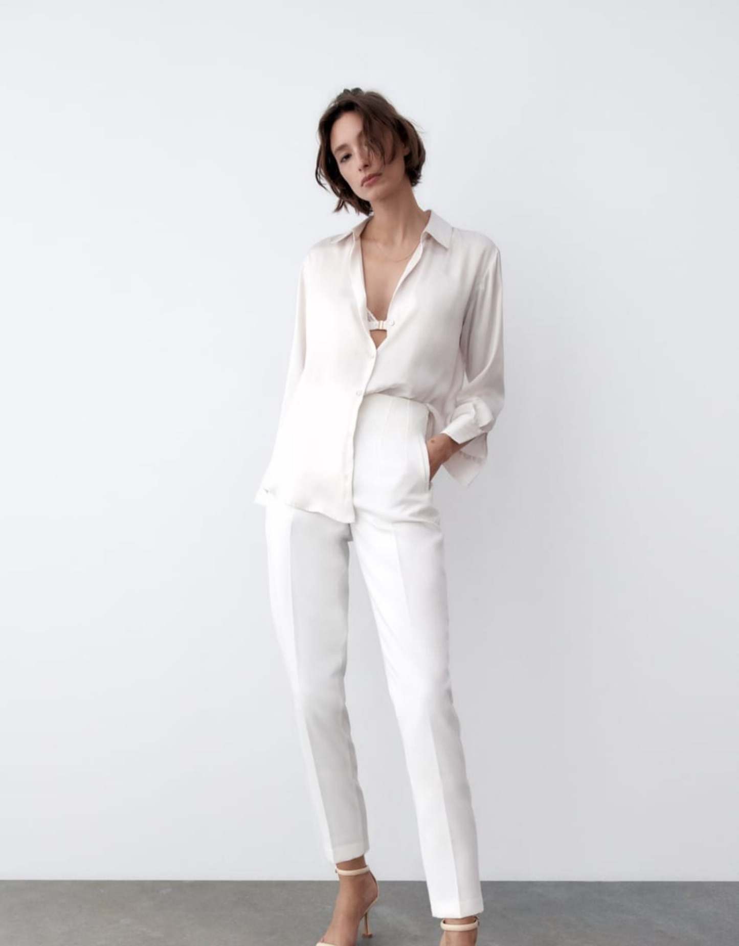Tailored Pleat High Waist Pants