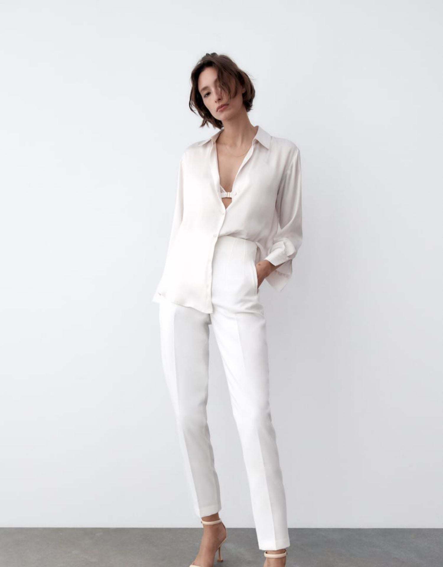 Tailored Pleat High Waist Pants