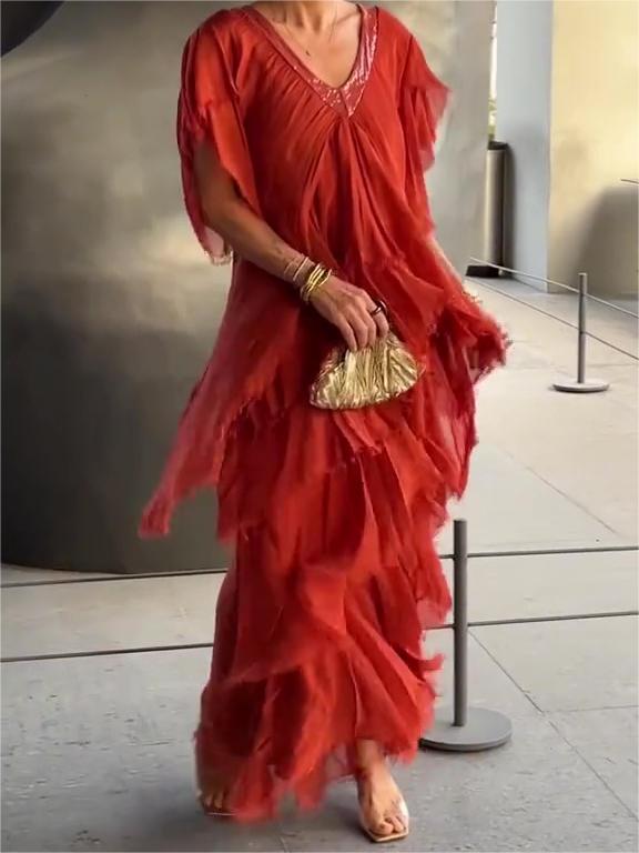 🔥Elegant V-neck Maxi Dress