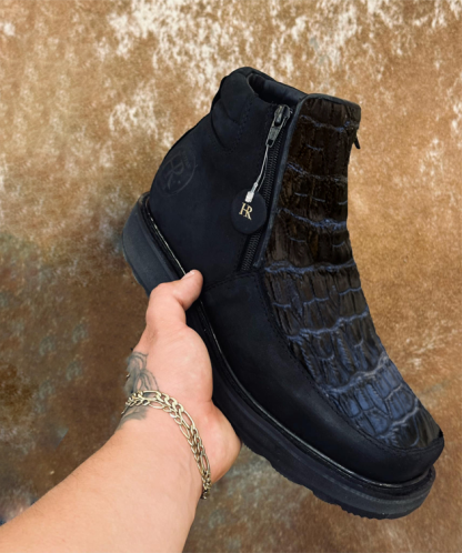 Hot sale Handcrafted Crocodile Leather Texture Western Cowboy Boots