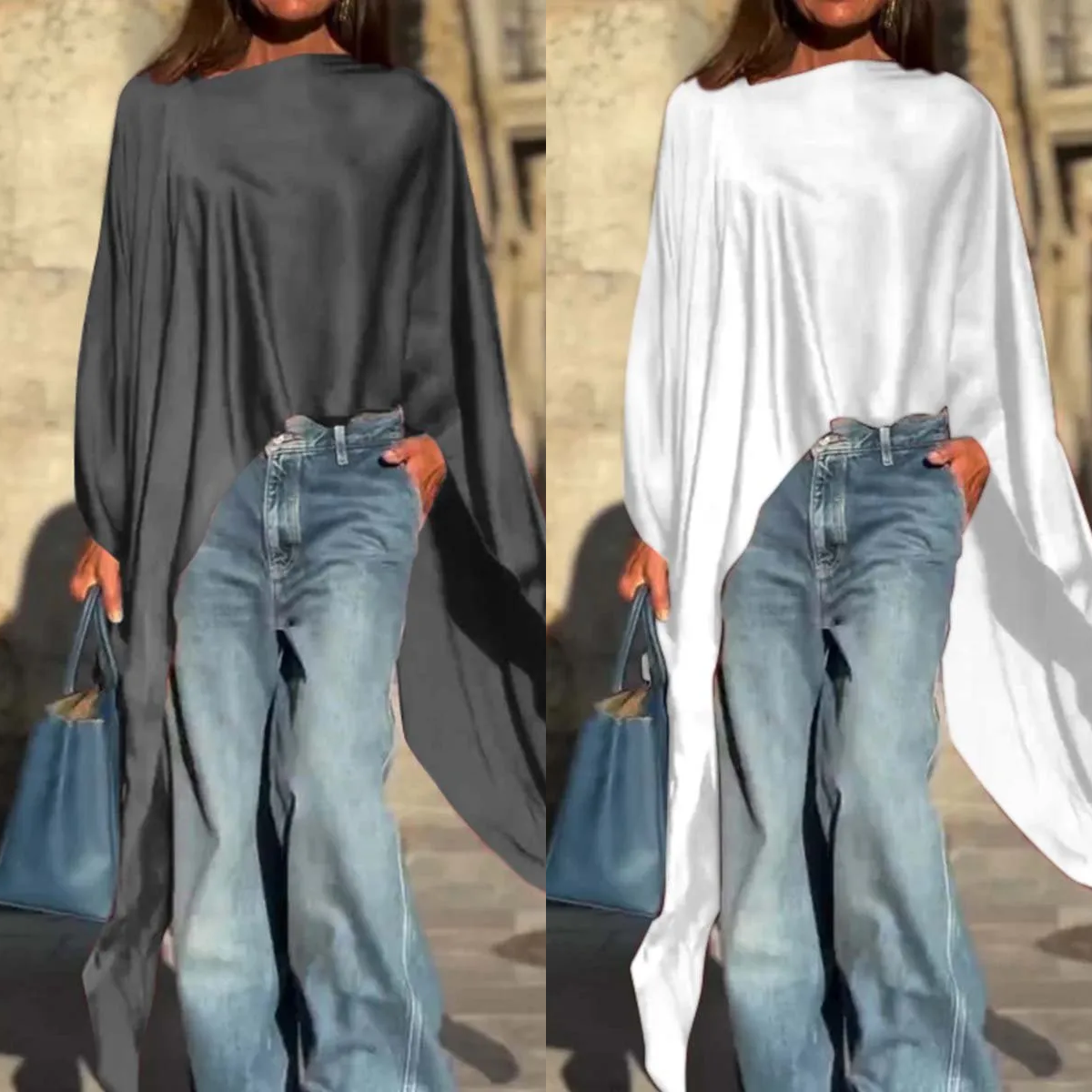 🔥Special Gift🔥Women's Irregular Hem Satin Top