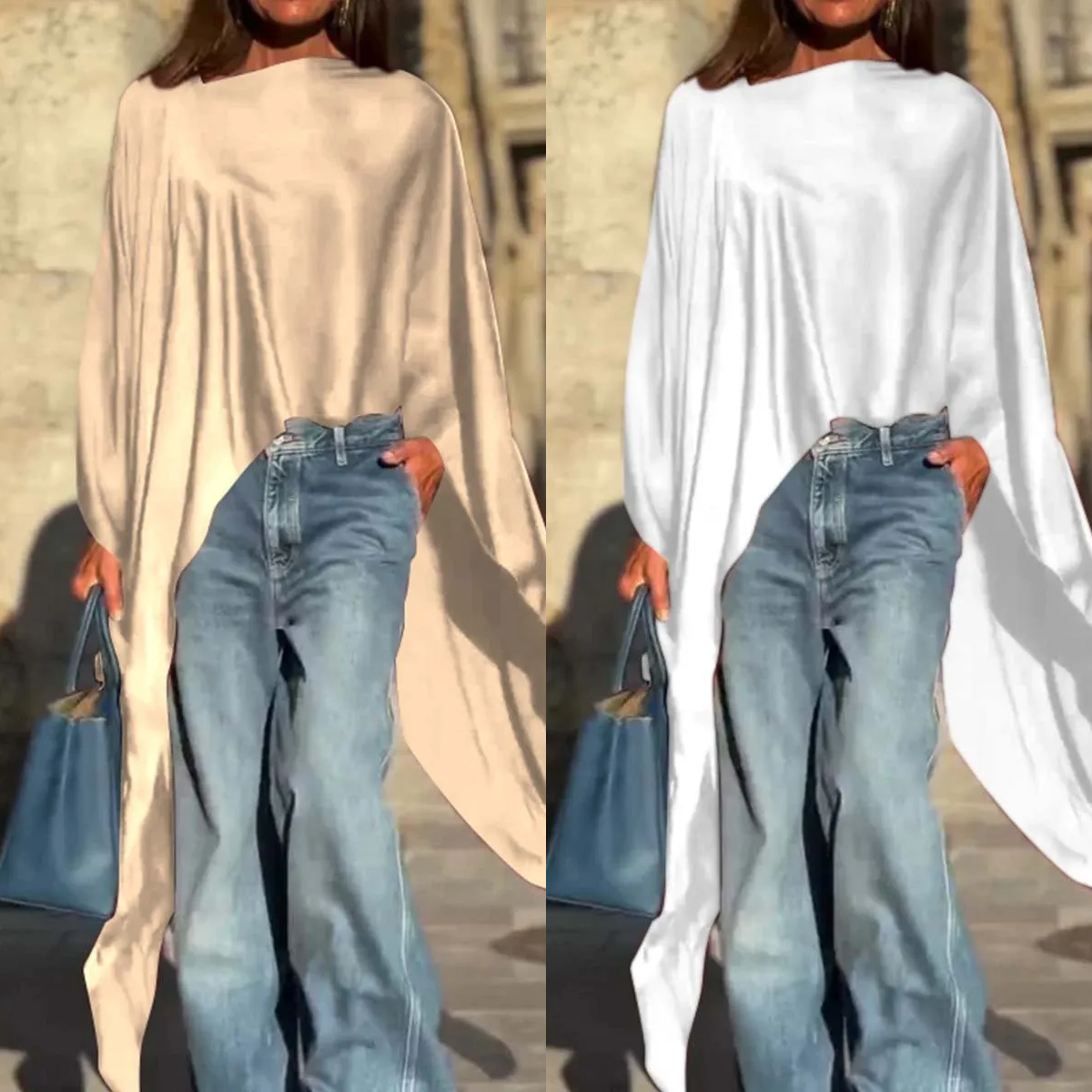 🔥Special Gift🔥Women's Irregular Hem Satin Top