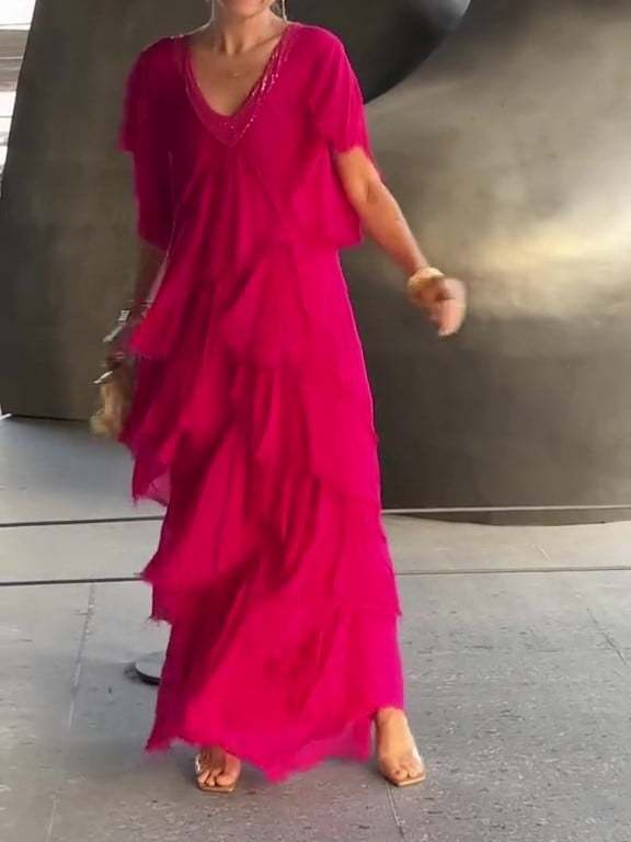 🔥Elegant V-neck Maxi Dress