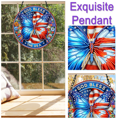 Animal Suncatcher Butterfly Crystal Painting Ornaments Hanging Kit for Home Window Wall