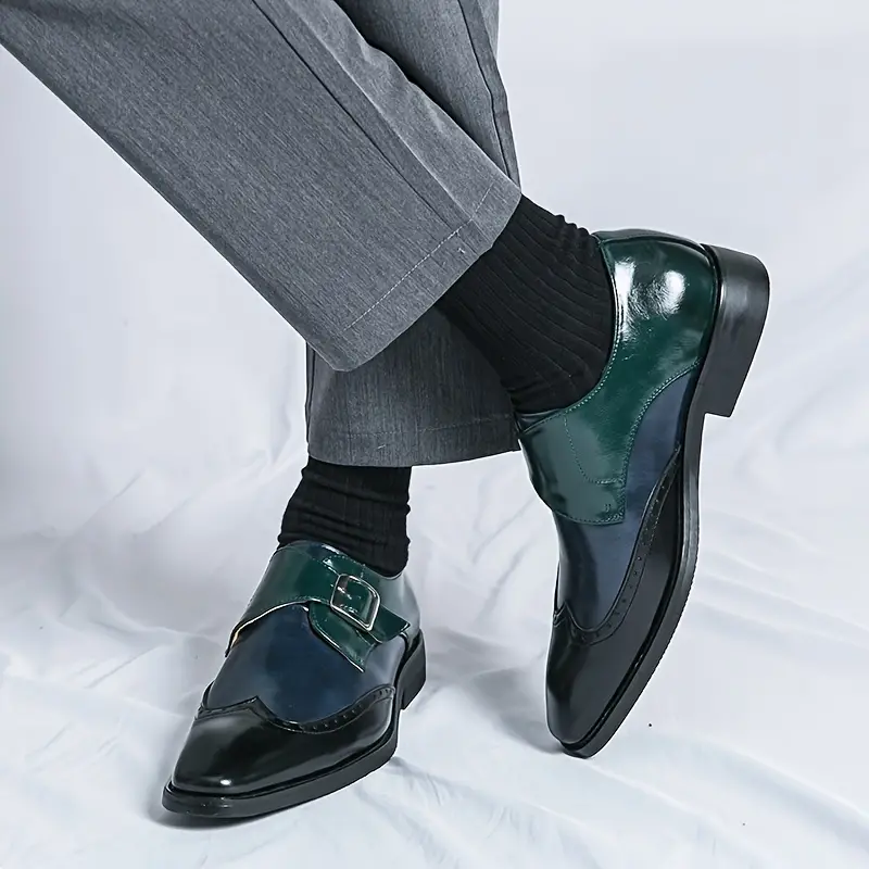 wing tip monk strap loafers plus size men s breathable slip details 9