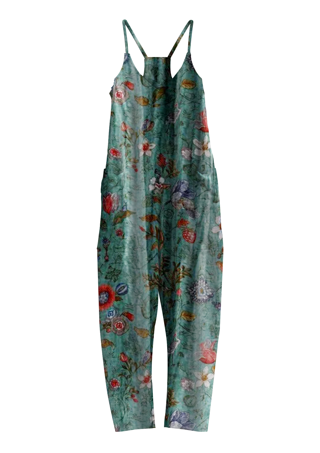 Retro Floral Print Jumpsuit