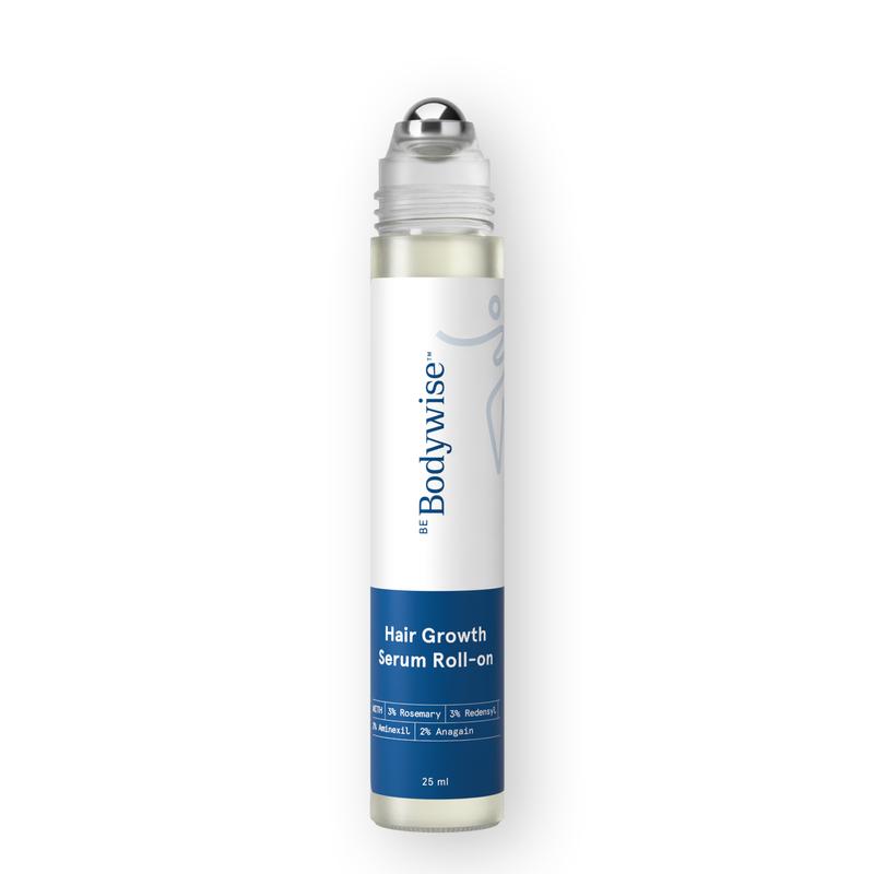 Be Bodywise Advanced Hair Growth Roll-On Serum | 3% Rosemary | 2% Aminexil | 3% Redensy l 2% Anagain | Precision Scalp Applicator | Paraben & Sulphate Free | Non oily and mess free