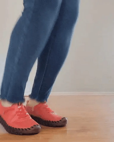 Red ergonomic and comfortable shoes for women