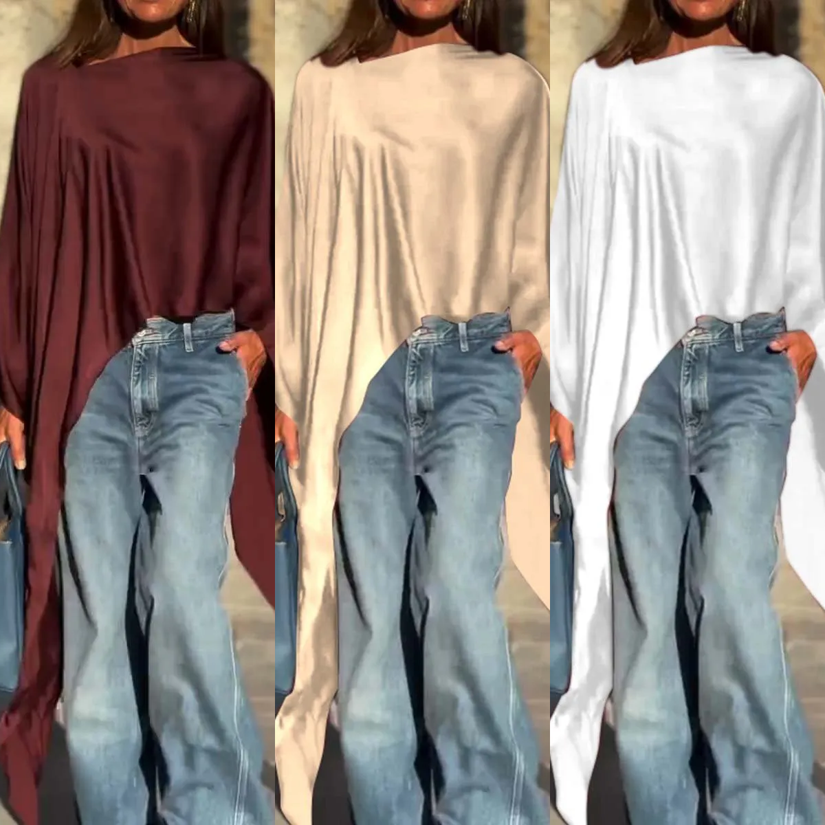 🔥Special Gift🔥Women's Irregular Hem Satin Top