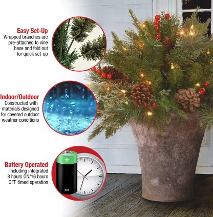 🎄Early Christmas Sale🔥Pre-lit Artificial Christmas Tree Feel Real Urn Filler