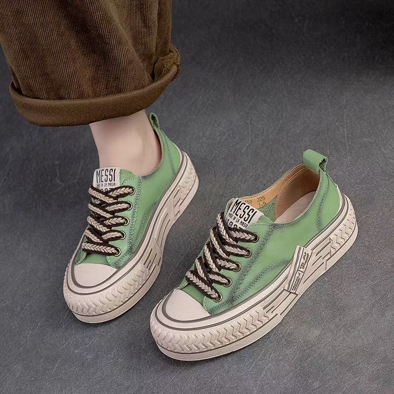Handmade Vintage Trend Leather Sneakers