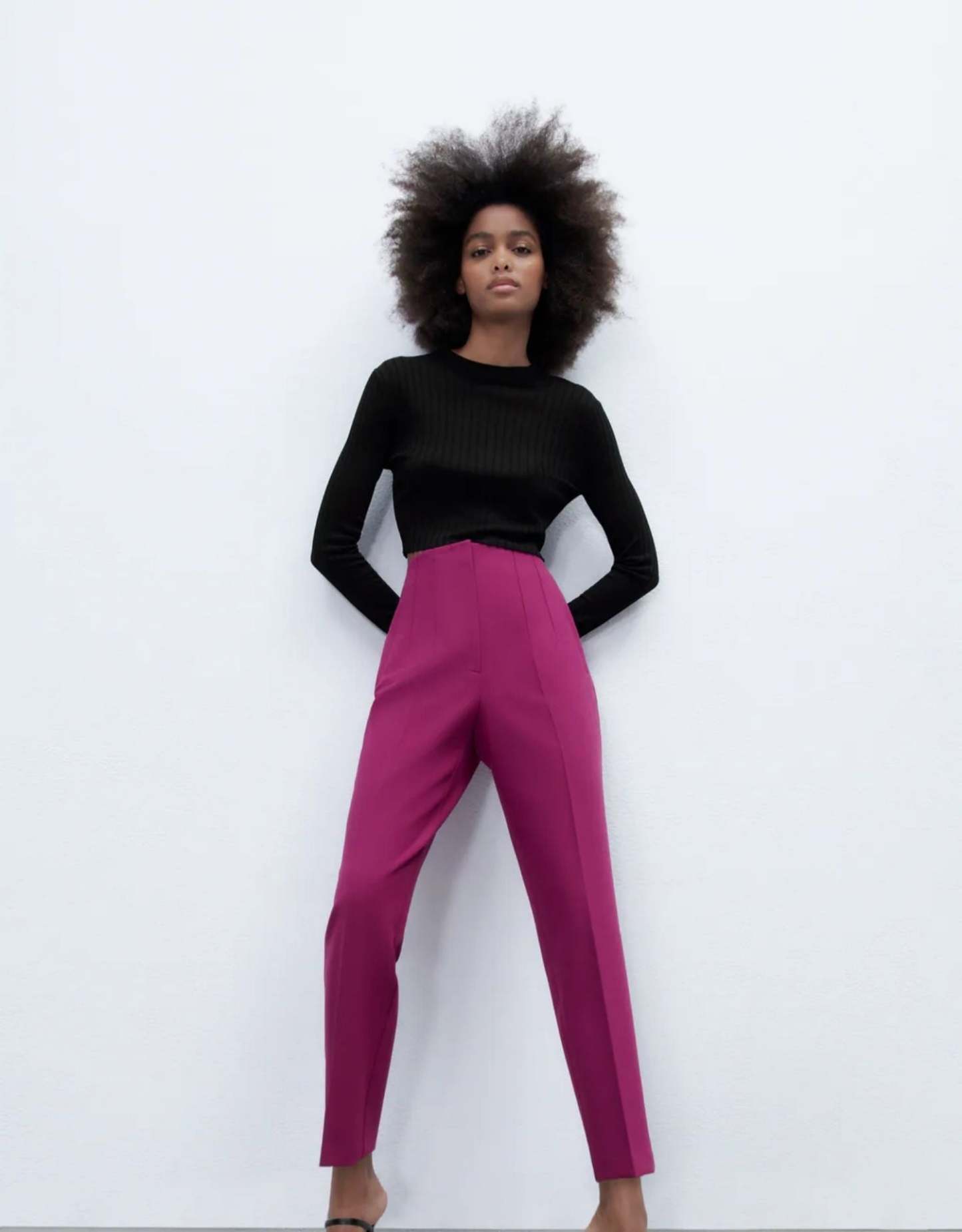 Tailored Pleat High Waist Pants