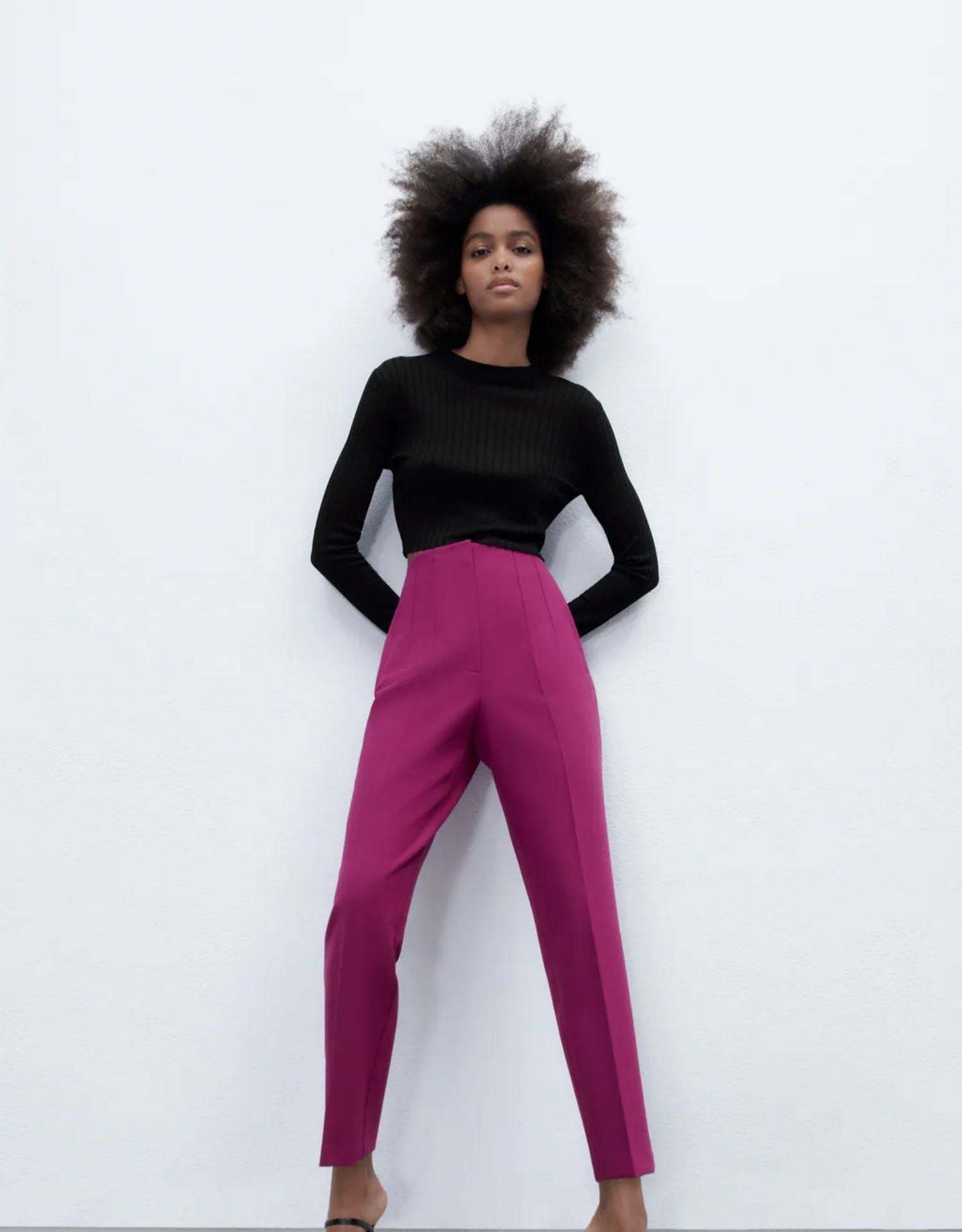 Tailored Pleat High Waist Pants