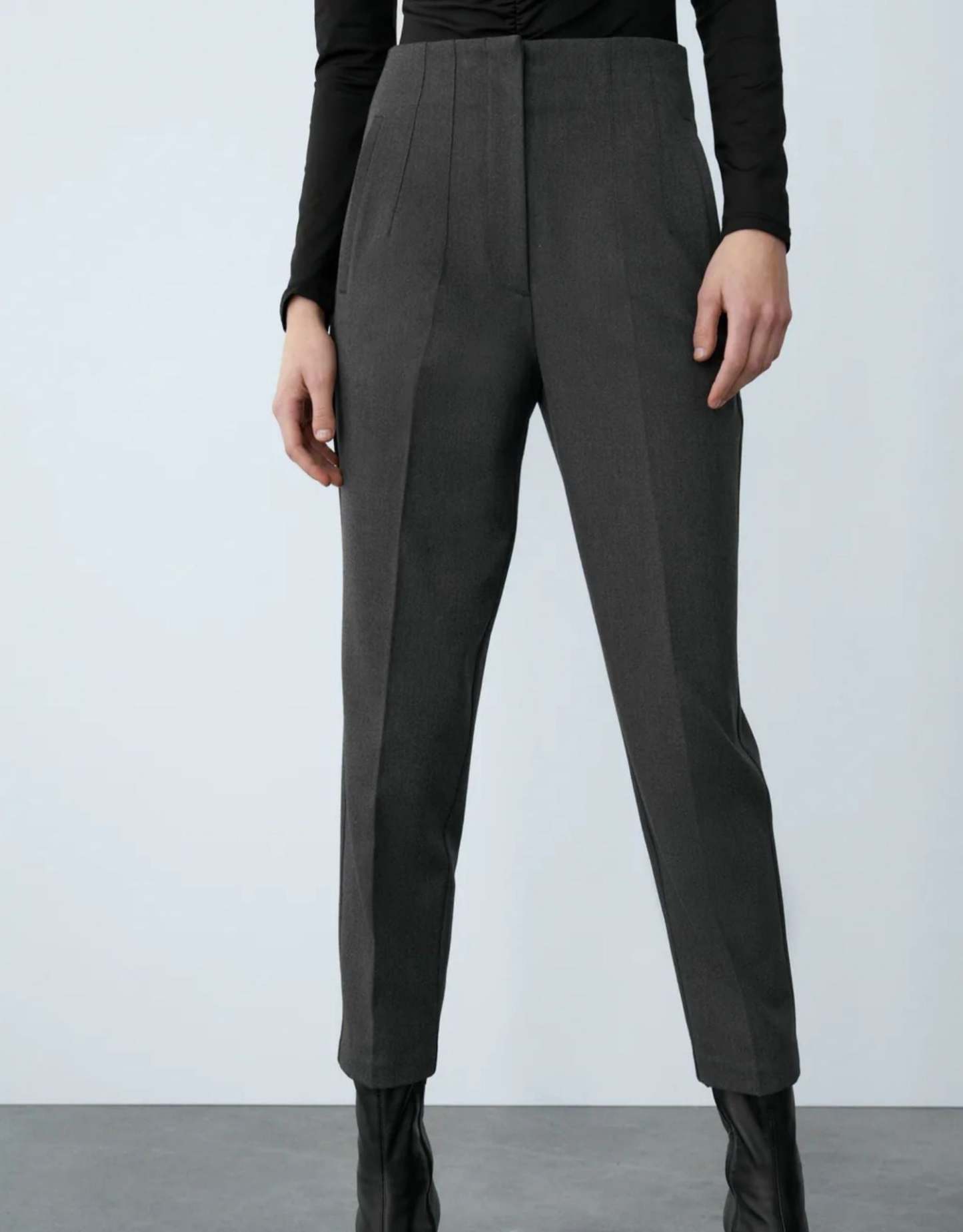 Tailored Pleat High Waist Pants