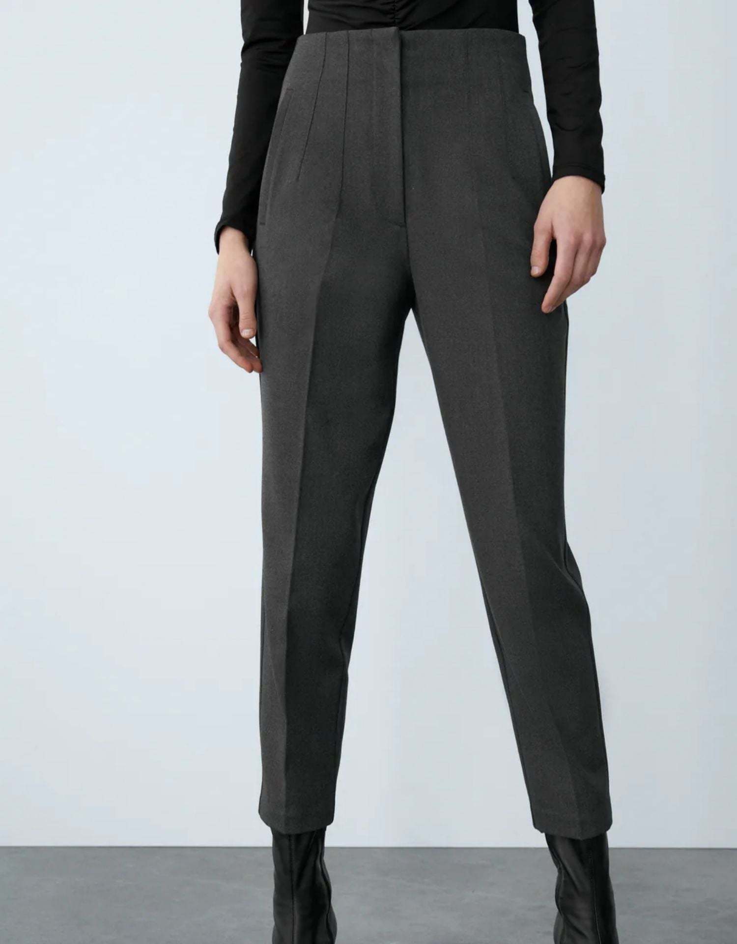 Tailored Pleat High Waist Pants