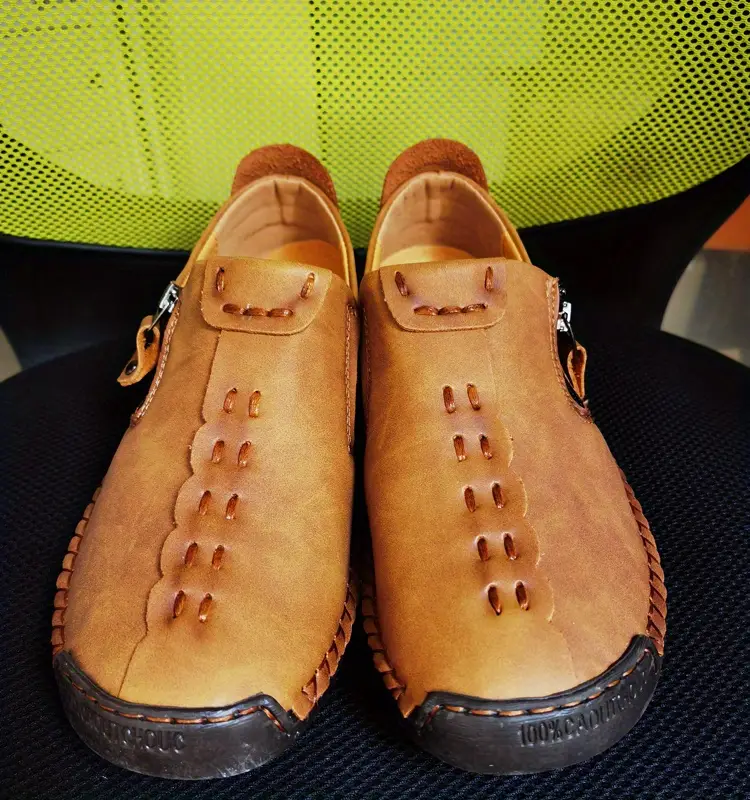 handmade loafer shoes men s vintage lightweight breathable details 0