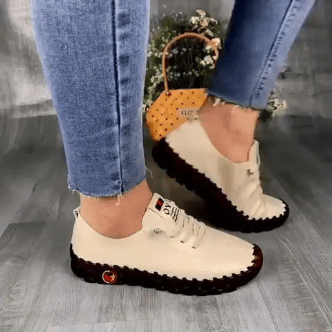 White ergonomic and comfortable shoes for women