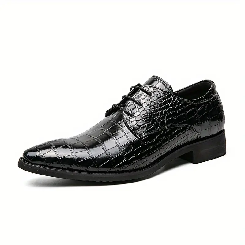 formal dress shoes crocodile embossed pointed top durable details 12