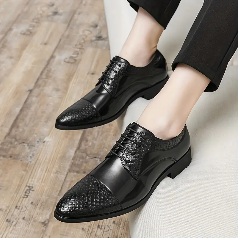 plain toe derby shoes men s solid colour comfy non slip details 0