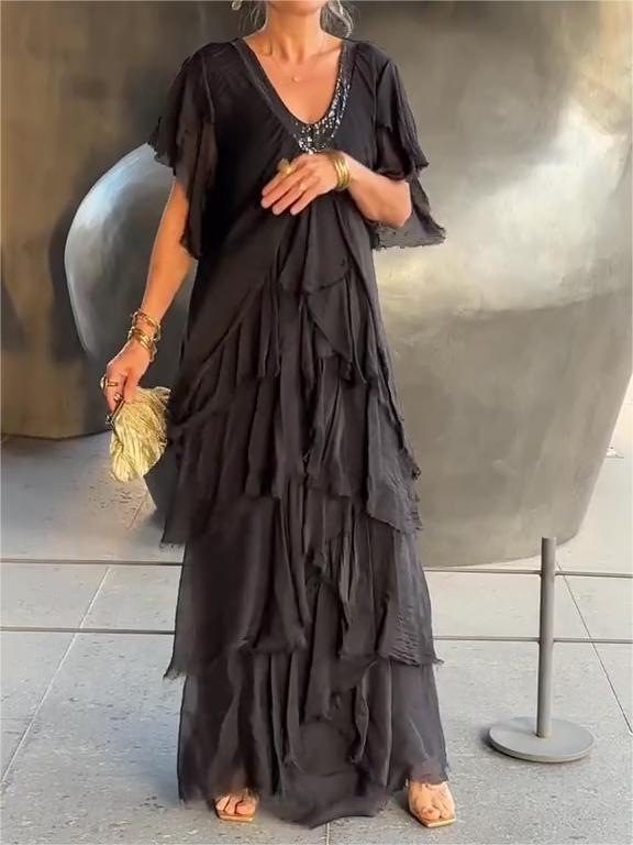 🔥Elegant V-neck Maxi Dress