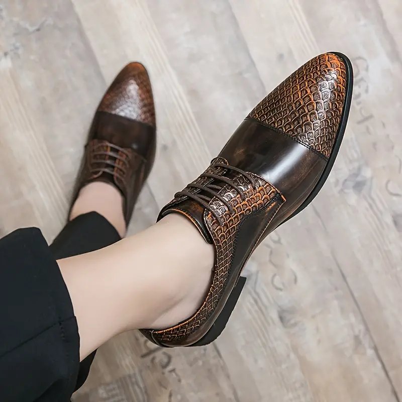 plain toe derby shoes men s solid colour comfy non slip details 7
