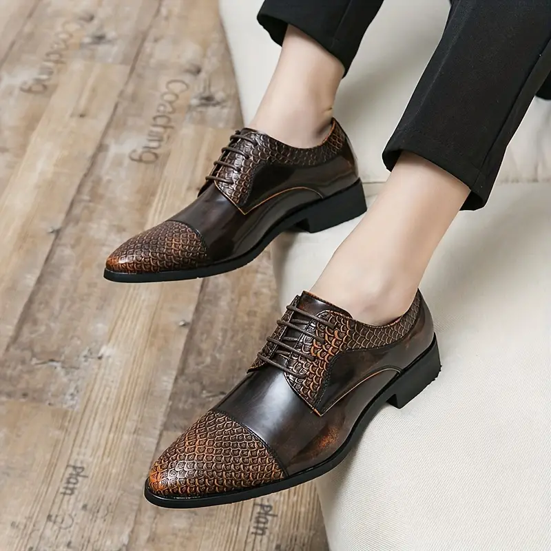 plain toe derby shoes men s solid colour comfy non slip details 5