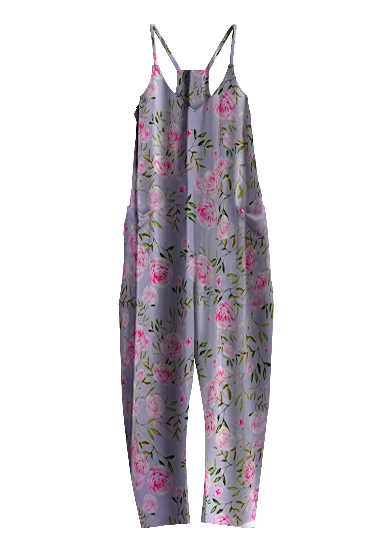 Retro Floral Print Jumpsuit