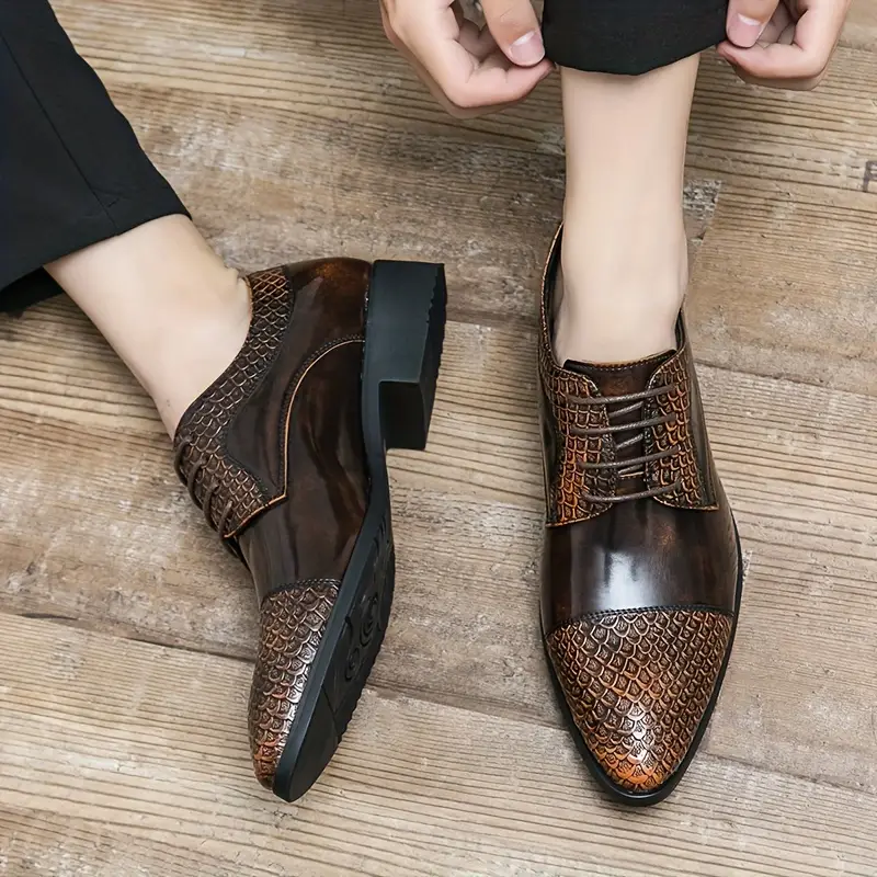 plain toe derby shoes men s solid colour comfy non slip details 6